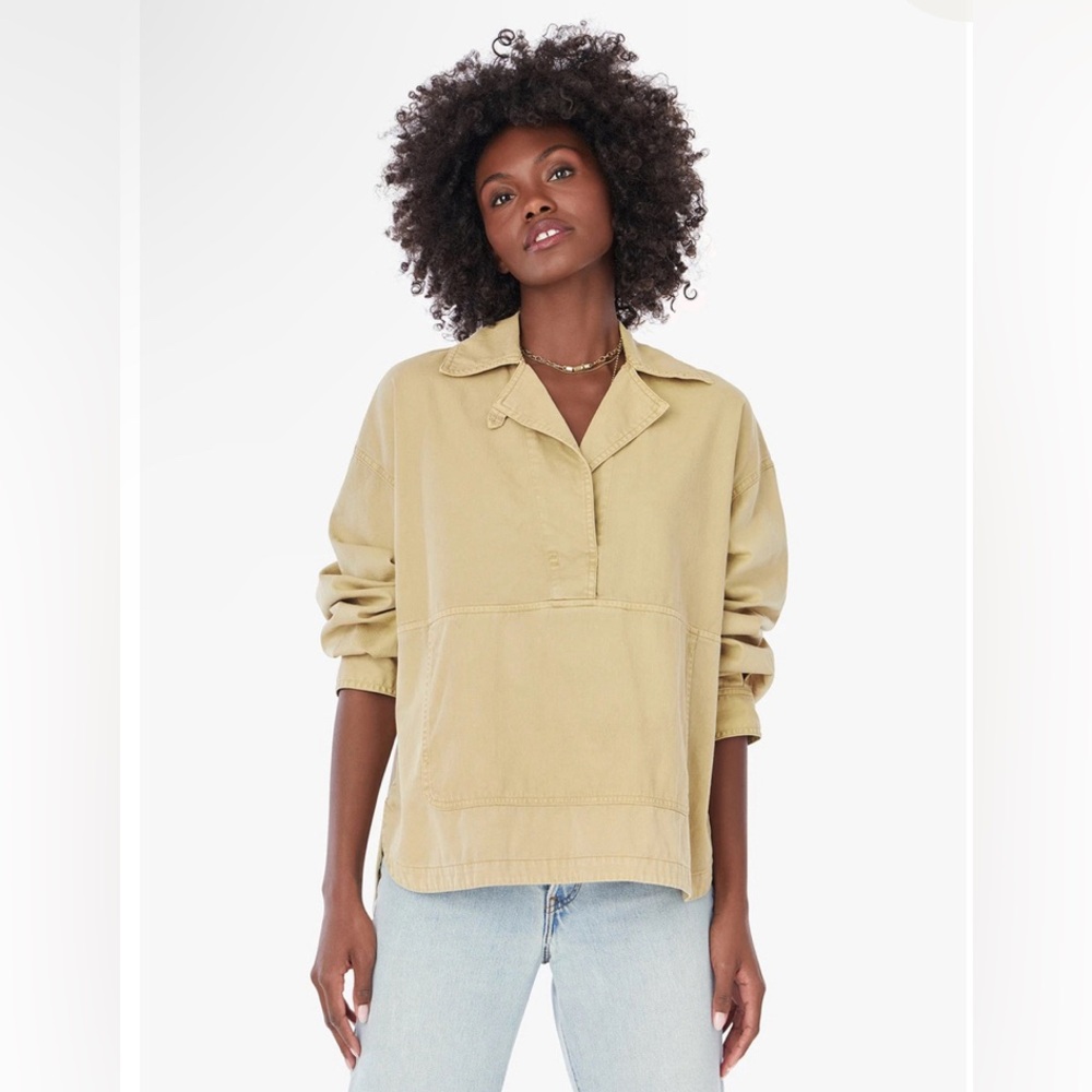 NWT Xirena Grayson Popover Top in Lite Khaki Oversized‎ XS $398